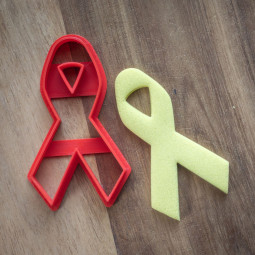 Awareness cancer ribbon cookie cutter