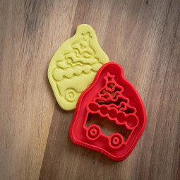 Cart with christmas tree | Cookie Cutter